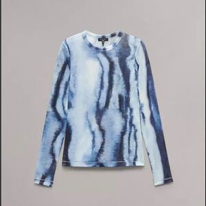 Rag & Bone Yana Stretch Mesh Tie Dye Long Sleeve Tshirt Size XS